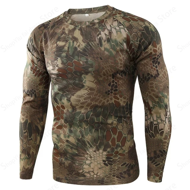 Hiking - Mens Camo Long Sleeve T Shirt
