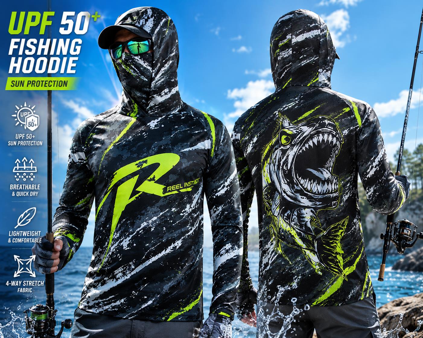 Outdoor Sun Protective Long Sl - Fishing 评论和价格
