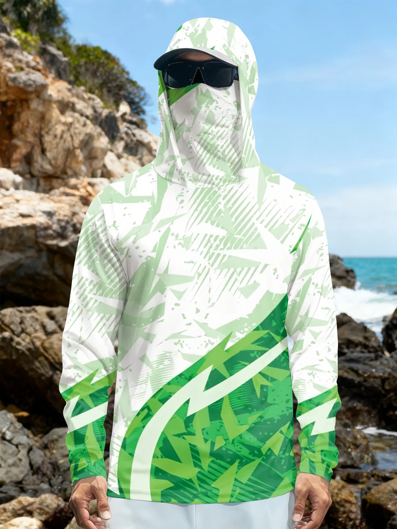 Mens Fishing Shirt Hooded UPF  - Hiking 评论和价格