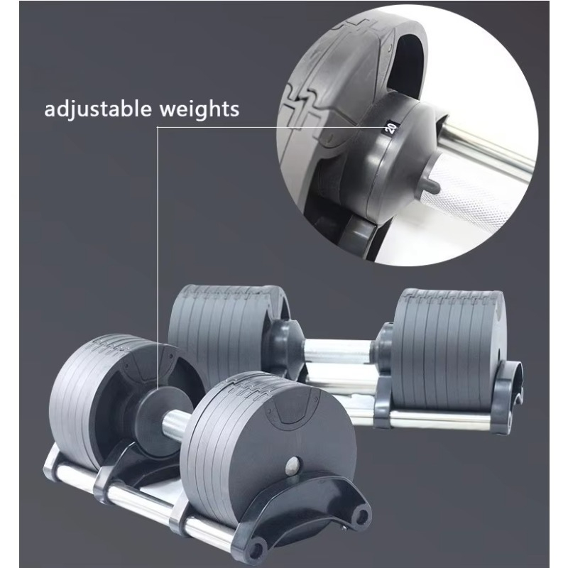 Gym Fitness Equipment 20kg 24k - Adjustable Dumbbell Pair 40Kg 评论和价格